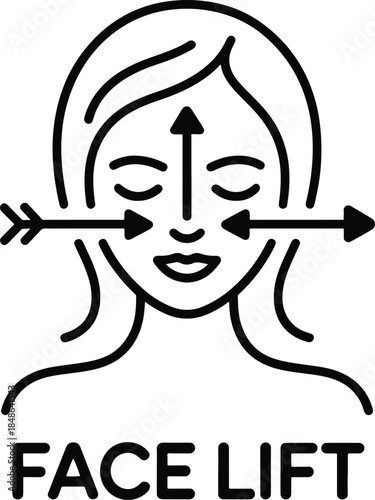 Face lift procedure woman vector illustration