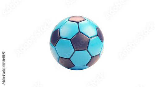 Blue and Purple Soccer Ball on White Background