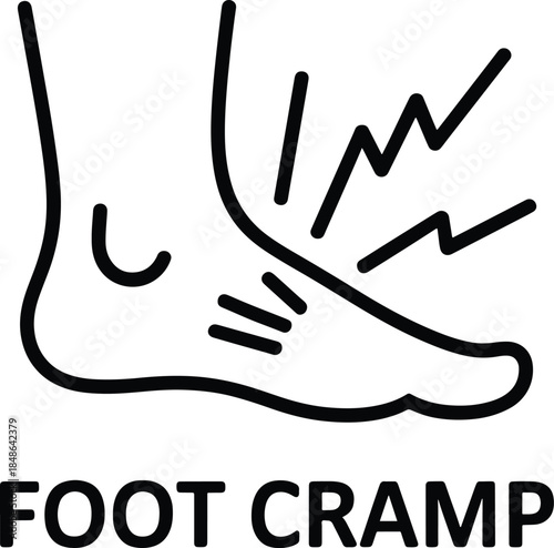 Foot Cramp Icon Sign Design Illustration