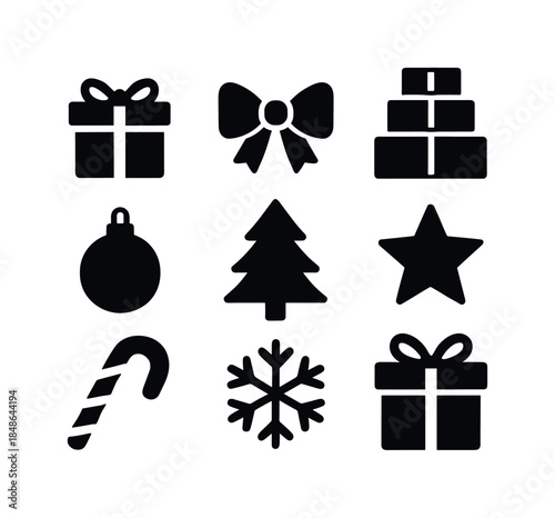 Winter Snow Icons. Silent winter snow. Filled icon set of silent winter snow: white mound icon, flake detail,