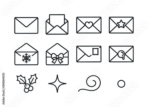 Holiday Cookie Icons. Holiday treats shaped cookies. Filled icon set of holiday treats shaped cookies: star