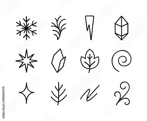 Winter Picnic Icons. Holiday winter picnic. Filled icon set of holiday winter picnic: oil bottle graphic, mug