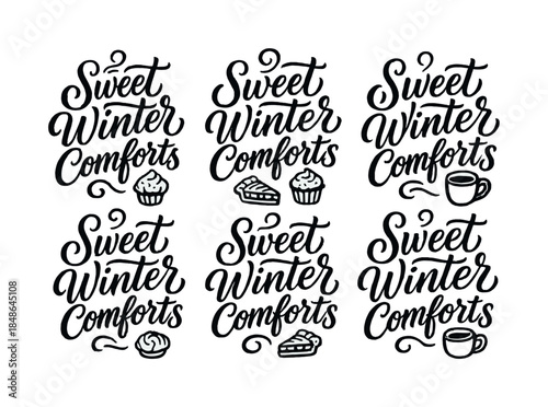 Ski Path Calligraphy. Ski Path Indicators. Create a calligraphy lettering illustration of the phrase: Ski Path