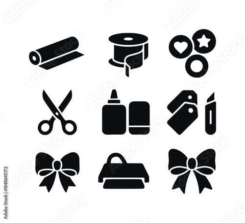 Creative Napkin Icons. Festive napkins folded into creative shapes. Filled icon set of festive napkins folded