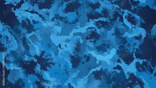 Abstract blue background with swirling textures and varying shades of color