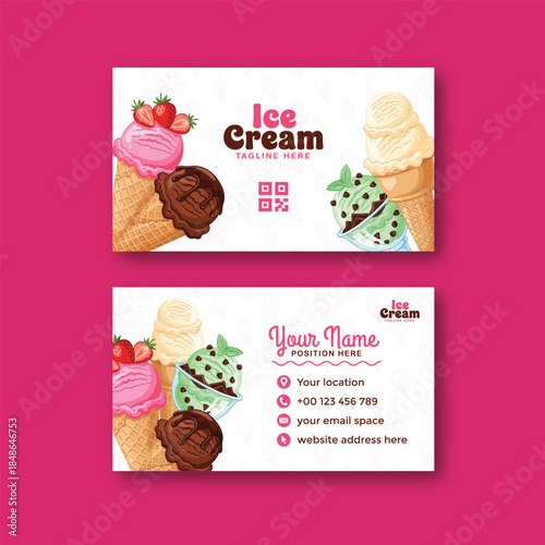 Ice-cream and desserts business card