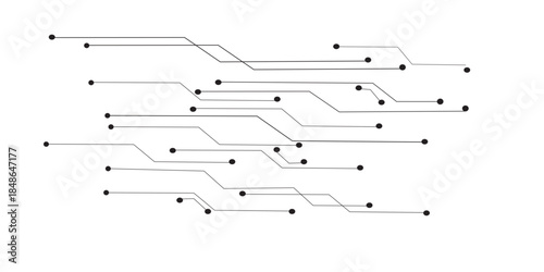 White circuit board technology background design .Dots and lines connection circuit design vector futuristic circuit board . components representing technology and innovation