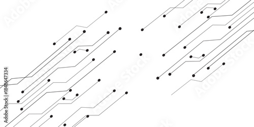 White circuit board technology background design .Dots and lines connection circuit design vector futuristic circuit board . components representing technology and innovation