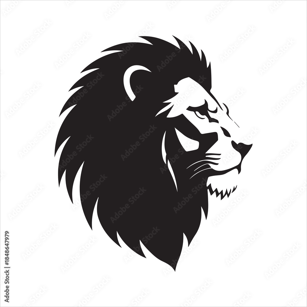 Fototapeta premium Lion head logo icon, lion face vector Illustration on white background