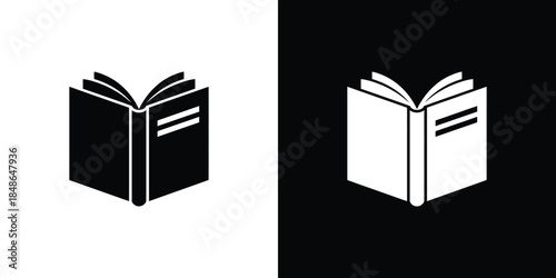Open Book on Split Background Showing Black and White Variations