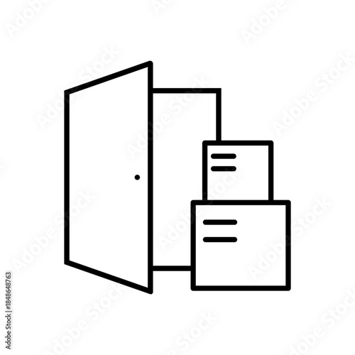 Relocation editable icon. Moving services Illustration sign. Moving symbol. shipping logo.