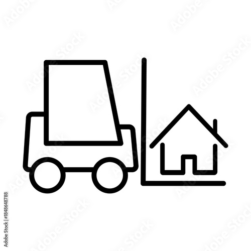 Relocation editable icon. Moving services Illustration sign. Moving symbol. shipping logo.