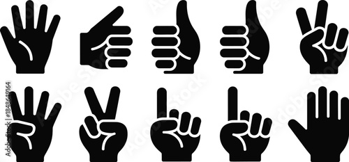 Common hand gestures illustrated Vector
