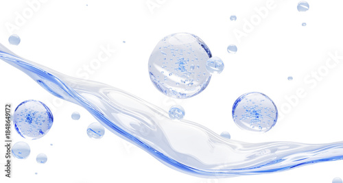 Bild auf Leinwand Aqua moisture gel cream texture 3d render bg