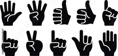 Hand gestures symbols Vector