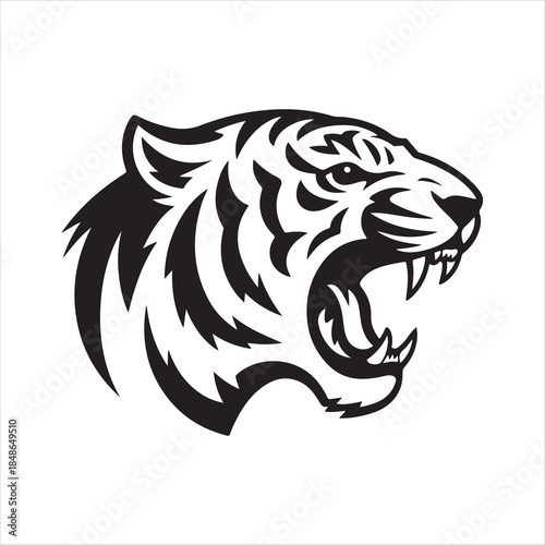 Wallpaper Mural tiger head vector, tiger head vector. Isolated predator illustration Torontodigital.ca