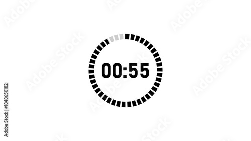 Wallpaper Mural Minimalist one minute countdown timer circular progress ring on black background for presentations workouts breaks focus sessions classrooms meetings productivity visuals digital clock animation . Torontodigital.ca