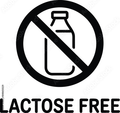 Lactose Free Symbol Dairy Intolerance Sign