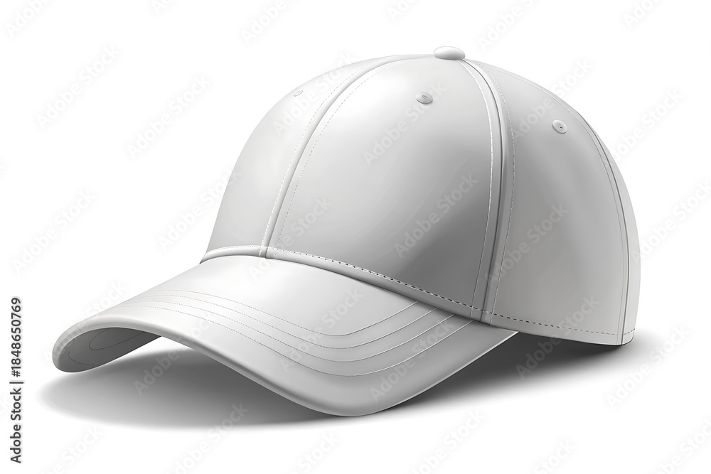 Fototapeta premium White baseball cap with a black logo