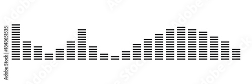 Sound wave icon in fill and three stroke sizes .Vector Illustration .EPS 10 .