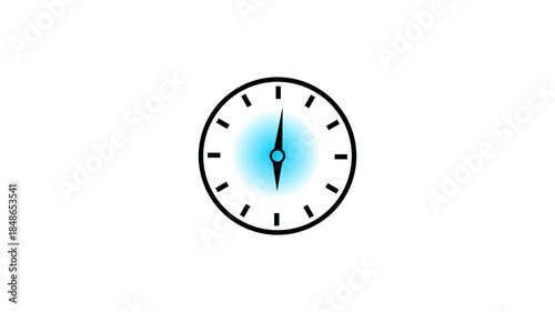 Wallpaper Mural Simple analog clock face with blue glowing center and black hands on white background time dial Torontodigital.ca