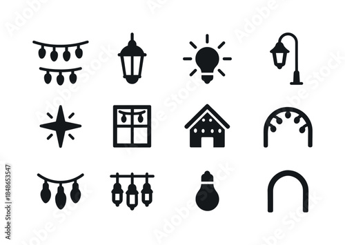 Festive Dance Icon Set. Festive dance celebration. Filled icon set of festive dance celebration: note sign,