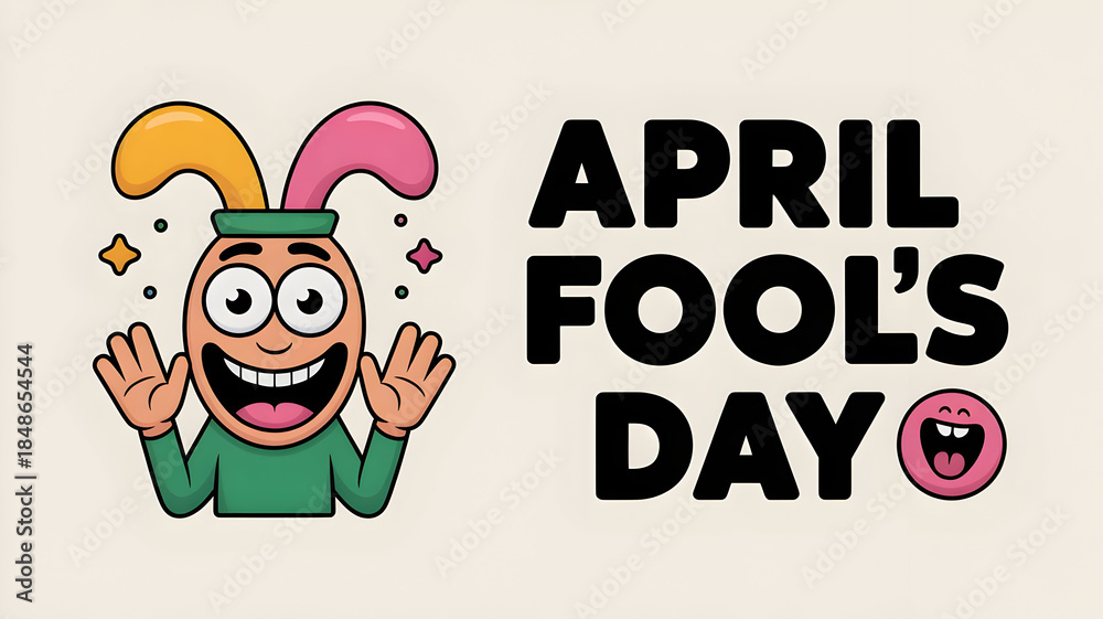 Fototapeta premium April fool s day cartoon character