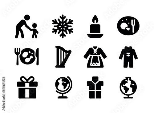 Winter Travel Icons. Travel & winter adventure icons. Line outline icon set of Travel & winter adventure icons