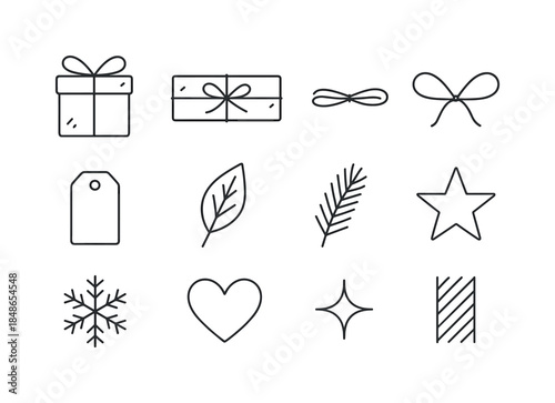 Intricate Snowflake Icons. Intricate snowflake geometry. Line outline icon set of Intricate snowflake geometry