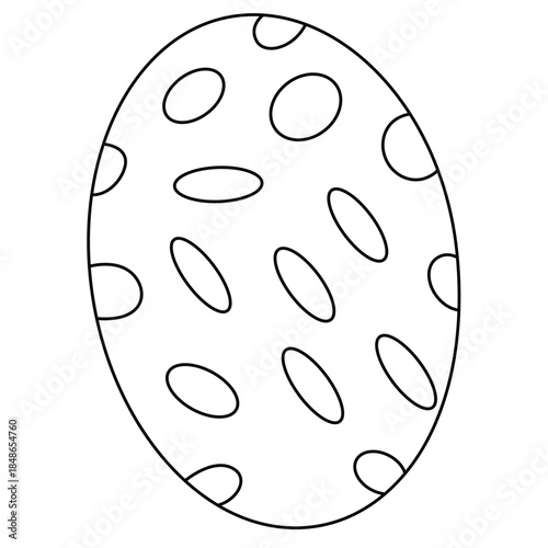 Cute cartoon hand drawn vector Easter egg outline.