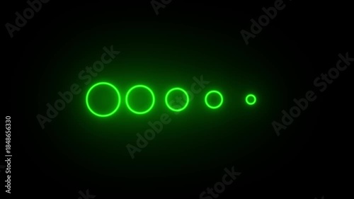 Wallpaper Mural Neon green glowing circles in decreasing size on a black background rings Torontodigital.ca