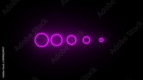 Wallpaper Mural Neon pink glowing circles in decreasing size on a black background rings Torontodigital.ca