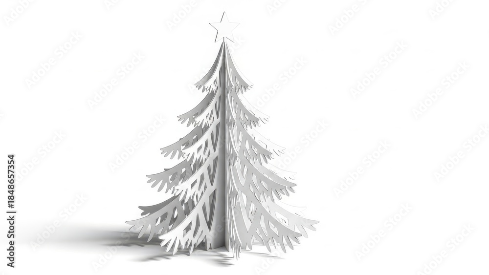 Obraz premium Christmas tree with fir tree on white background