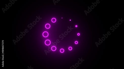Wallpaper Mural Neon purple circular loading animation with glowing dots on a black background image photo Torontodigital.ca
