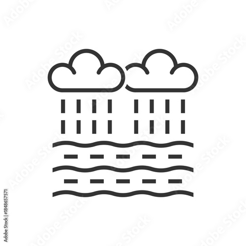 Sea Rain Icon - Ocean Storm Cloud Icon