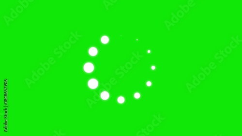 Wallpaper Mural White circles loading indicator animation on green screen background progress waiting Torontodigital.ca