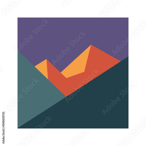 Free Download Vibrant geometric landscape Vector - GFXLoad