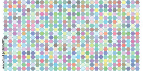 Soft pastel colored hexagons arranged in a gentle, repeating pattern