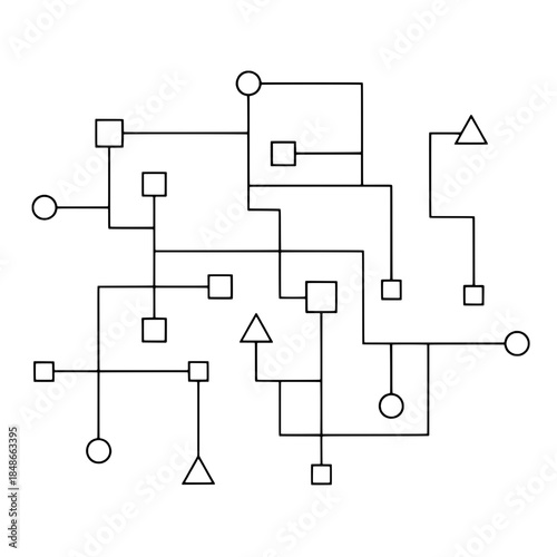 Technology Network Line Art Vector Icons