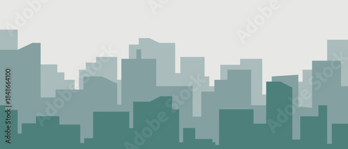 City Skyline. Real estate business concept. Flat Landscape Illustration City Building Silhouette
