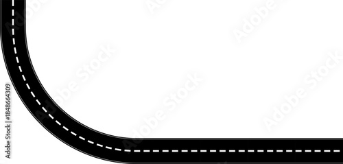 Roadmap curvy road. Roadmap with stages. Top view on a curved highway road map. Roadmap diagram Vector illustration, PNG, JPG. 