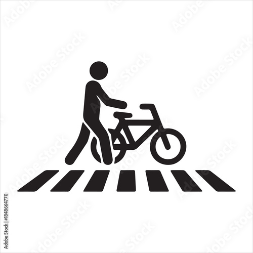 pedestrian and cyclist crossing icon promoting safe shared pathways