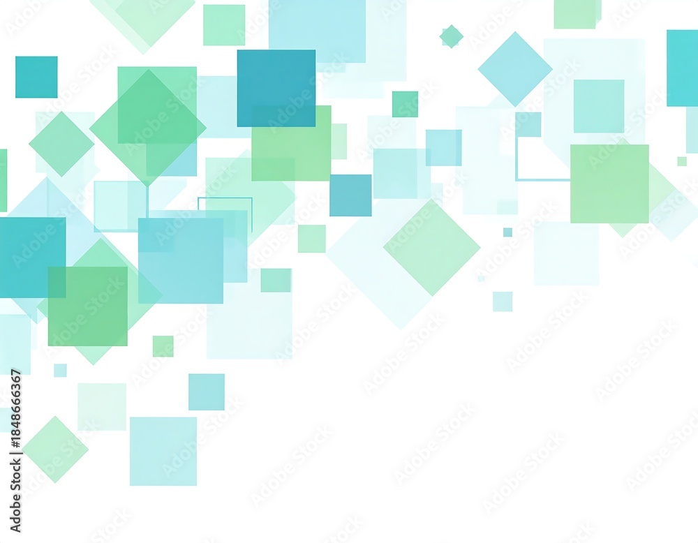 Obraz premium Abstract, geometric arrangement of overlapping squares, varying colors