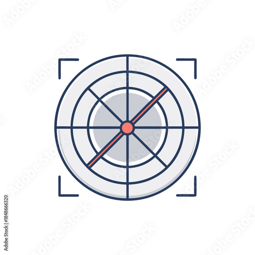 Security Scan Icon — Radar Circle, Minimal Line Vector (SVG)