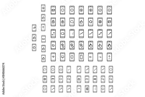 Smartphone Icon Set,
Editable Line Icons Vector Illustration
