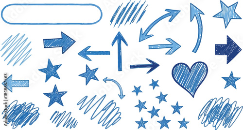 Vector seamless pattern charcoal graffiti doodle punk and girly shapes . Hand drawn abstract scribbles and squiggles, creative various shapes, pencil drawn icons.