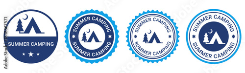 Summer Camping Seal Emblems Set