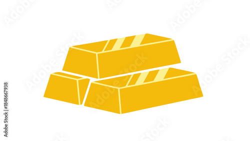 gold bars on white background