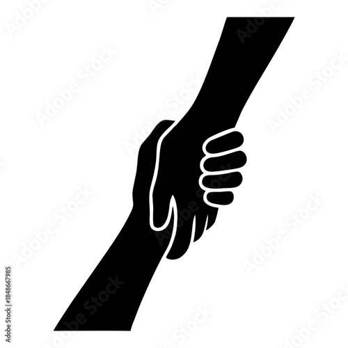Helping Hands Silhouette Vector