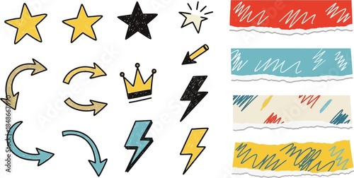 Vector seamless pattern charcoal graffiti doodle punk and girly shapes . Hand drawn abstract scribbles and squiggles, creative various shapes, pencil drawn icons.